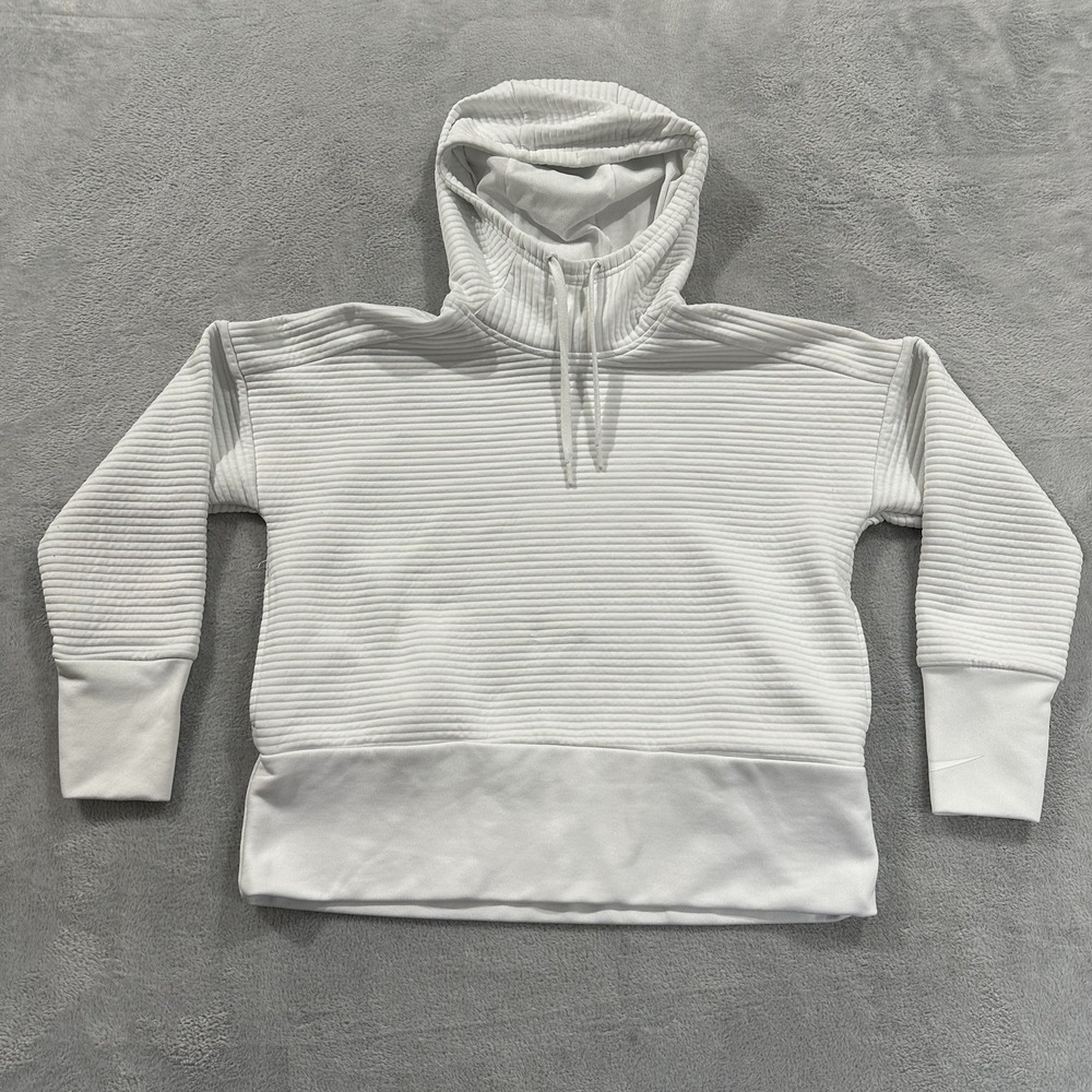 Nike Sweatshirt Cowl Neck Hoodie Women S White Active Ribbed